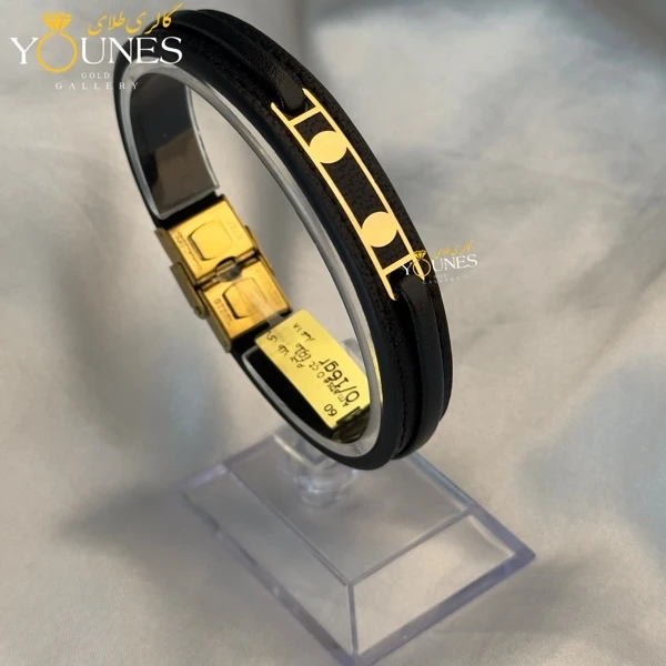 دستبند طلا چرم مردانه L168